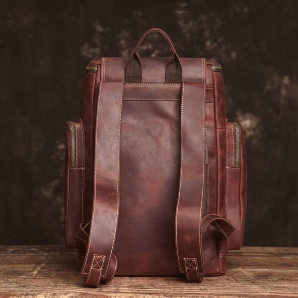 Vintage Large Leather Backpack - Image 7