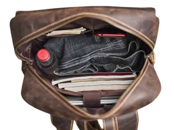 Vintage Large Leather Backpack | Handmade Leather Backpack - Image 16