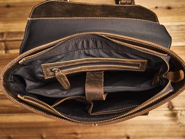 Vintage Leather Backpack | With Flip-Top Cover - Image 16