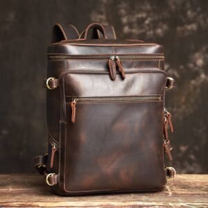Vintage Leather Backpack for Laptop