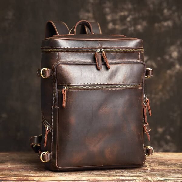Vintage Leather Backpack for Laptop