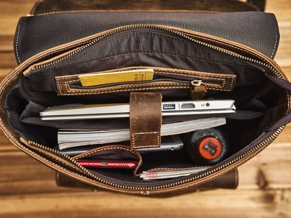 Vintage Leather Backpack | With Flip-Top Cover - Image 17