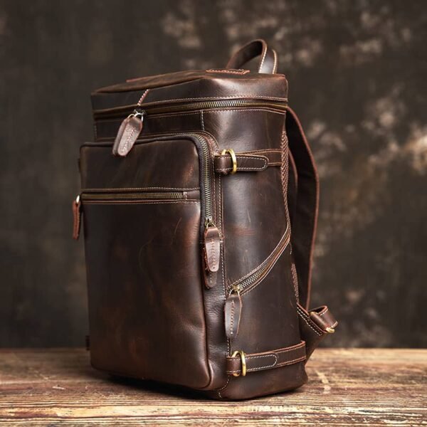 Vintage Leather Backpack for Laptop - Image 4