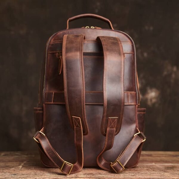 Handmade Men Leather Backpack | Vintage Classic Backpack - Image 4