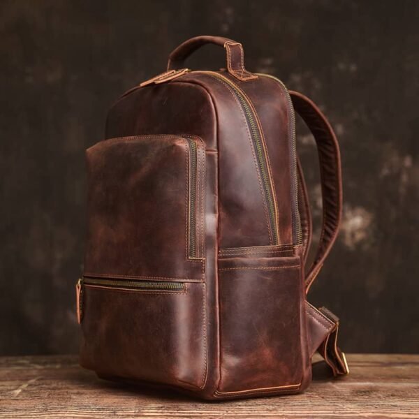 Handmade Men Leather Backpack | Vintage Classic Backpack - Image 3