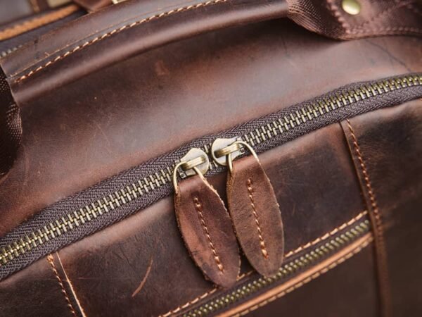 Vintage Leather Double Backpack | Trolley Case Fixing Strap - Image 12