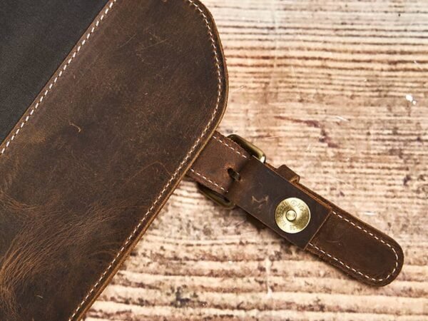 Vintage Leather Backpack | With Flip-Top Cover - Image 14
