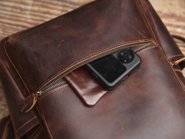 Handmade Men Leather Backpack | Vintage Classic Backpack - Image 13