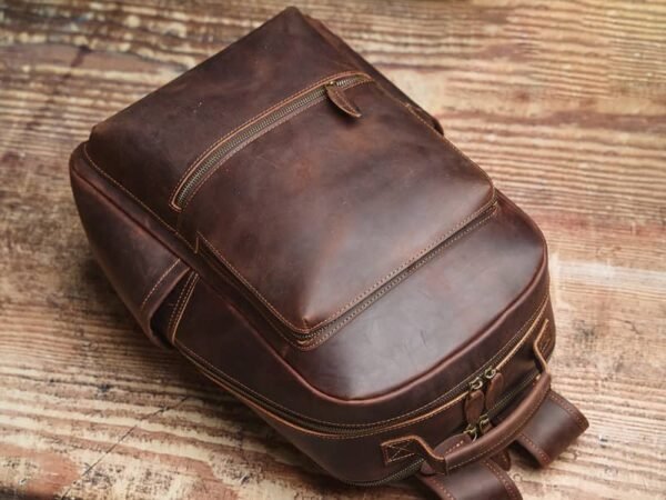 Handmade Men Leather Backpack | Vintage Classic Backpack - Image 9