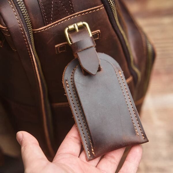 Vintage Leather Double Backpack | Trolley Case Fixing Strap - Image 13