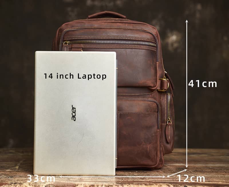 Vintage Leather Backpack Laptop for Men | Classic Backpack 19 vintage leather backpack bag 6 12