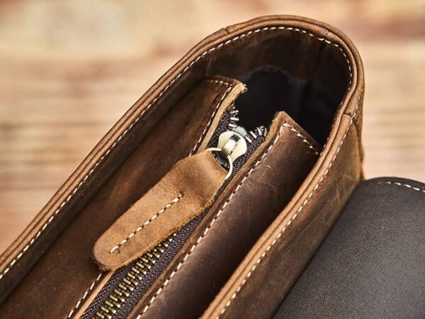 Vintage Leather Backpack | With Flip-Top Cover - Image 13