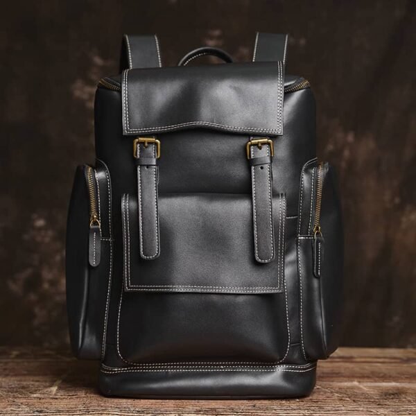 Vintage Large Leather Backpack - Image 19