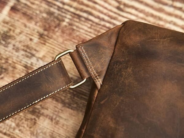 Vintage Leather Backpack | With Flip-Top Cover - Image 4