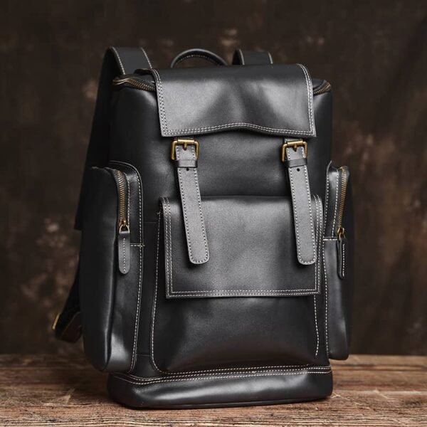 Vintage Large Leather Backpack - Image 20
