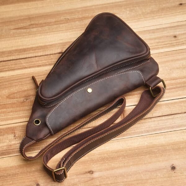 Leather Sling Bag | Leather Chest Bag - Image 7