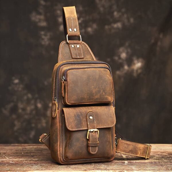 Leather Sling Bag | Leather Chest Bag (复制) - Image 2