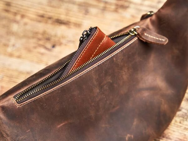 Leather Sling Bag l Leather Waist Bag - Image 9