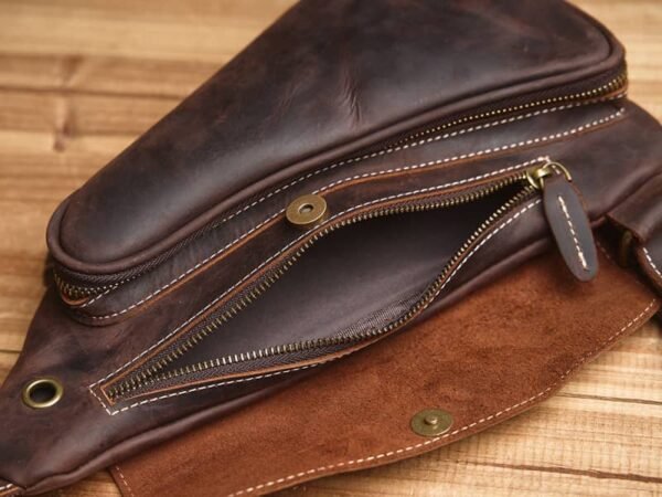 Leather Sling Bag | Leather Chest Bag - Image 15