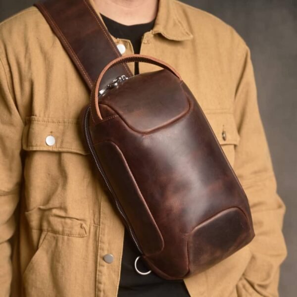 Leather Sling Bag l Chest Bag - Image 4