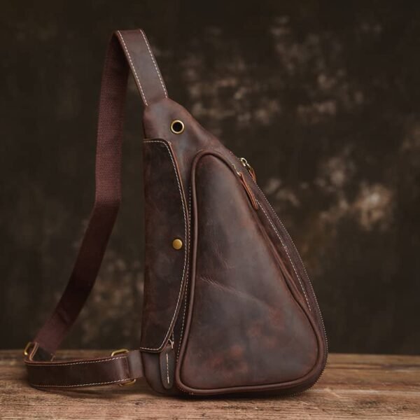 Leather Sling Bag | Leather Chest Bag - Image 3