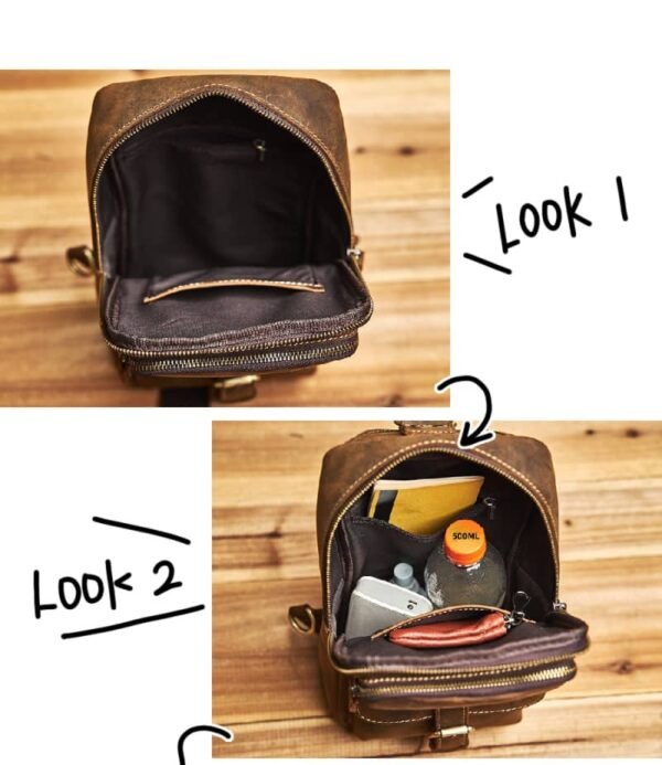 Leather Sling Bag | Leather Chest Bag (复制) - Image 13