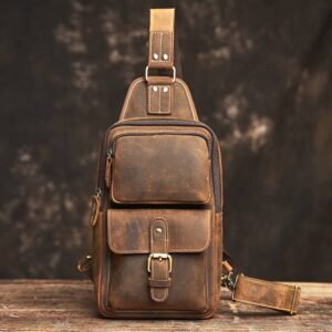 Leather Sling Bag | Leather Chest Bag (复制)