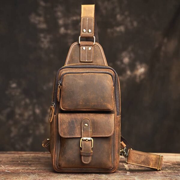 Leather Sling Bag | Leather Chest Bag (复制)