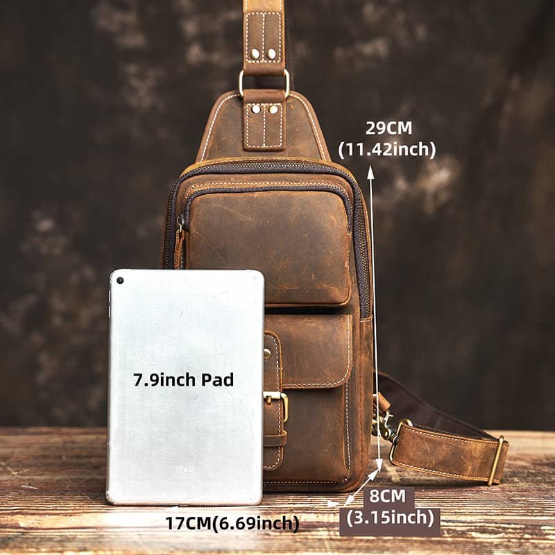 Leather Sling Bag | Leather Chest Bag (复制) 15 vintage leather chest bag 16 13