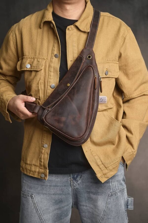 Leather Sling Bag | Leather Chest Bag - Image 5