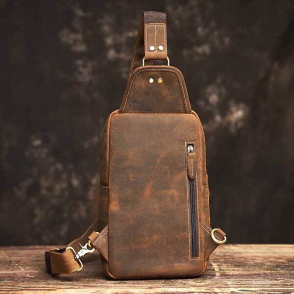 Leather Sling Bag | Leather Chest Bag (复制) - Image 4