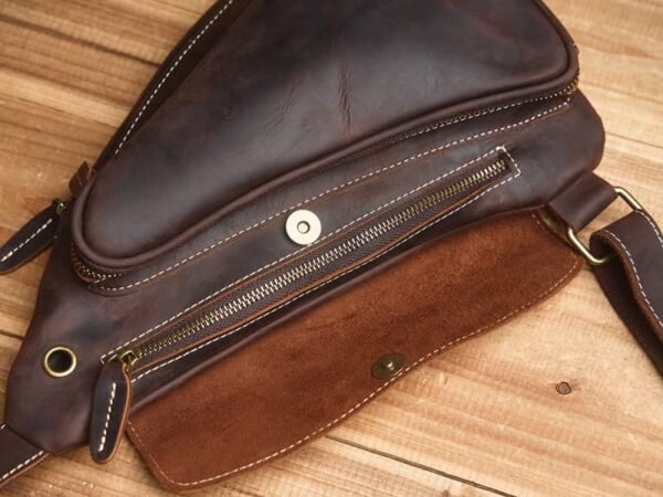 Leather Sling Bag | Leather Chest Bag - Image 12