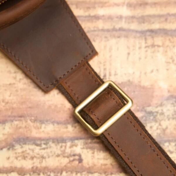 Vintage Leather Chest Bag l Leather Men Crossbody Bag - Image 12
