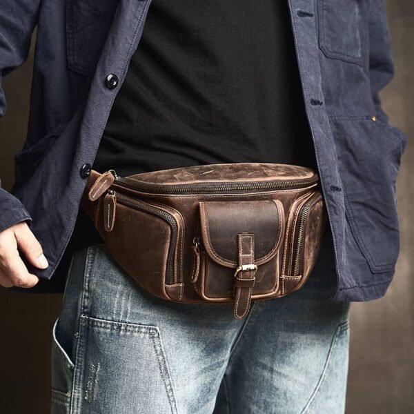 Leather Sling Bag l Leather Waist Bag - Image 3