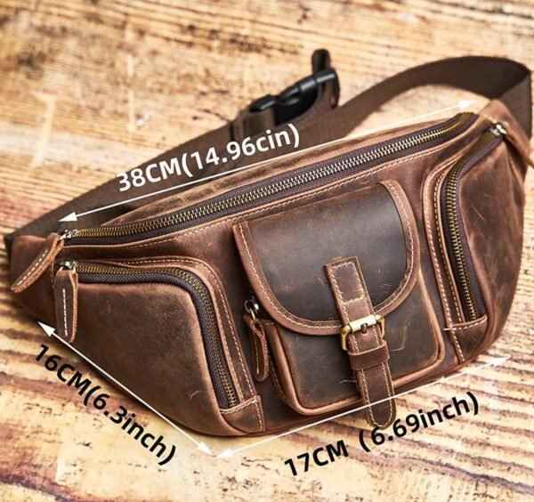 Leather Sling Bag l Leather Waist Bag - Image 6