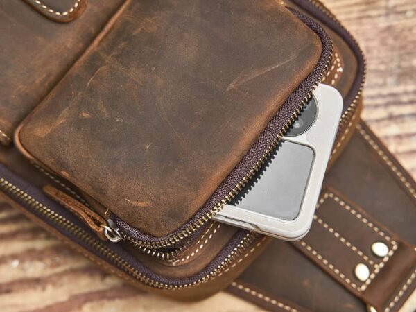 Leather Sling Bag | Leather Chest Bag (复制) - Image 10