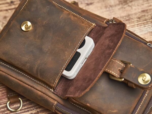 Leather Sling Bag | Leather Chest Bag (复制) - Image 9
