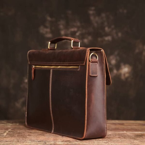 Vintage Leather Handbag | Large Crossbody Bag - Image 4