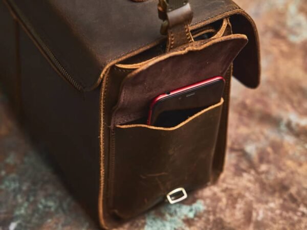 Vintage Leather Camera Bag | Genuine Leather Crossbody Bag - Image 14