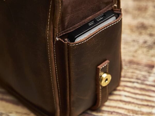 Vintage Leather Briefcase | Leather Crossbody Bag - Image 15