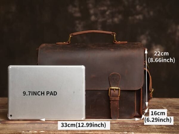 Vintage Leather Camera Bag | Genuine Leather Crossbody Bag - Image 6