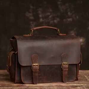 Vintage Leather Camera Bag | Genuine Leather Crossbody Bag