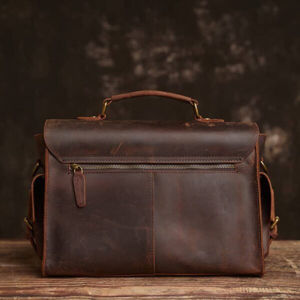 Vintage Leather Camera Bag | Genuine Leather Crossbody Bag - Image 3