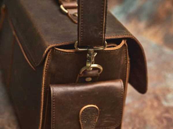 Vintage Leather Camera Bag | Genuine Leather Crossbody Bag - Image 15