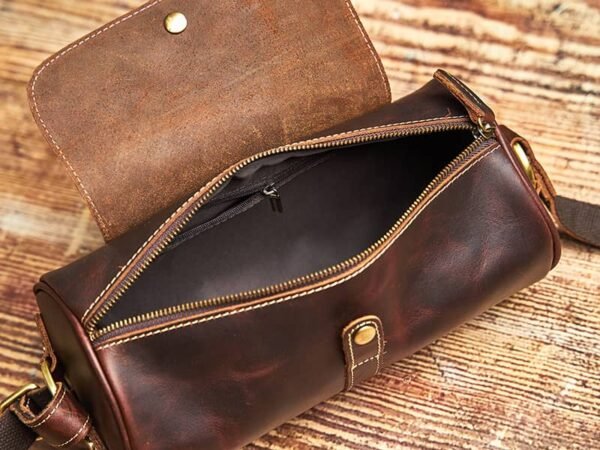 Mini Cylinder Leather Shoulder Bag - Image 12