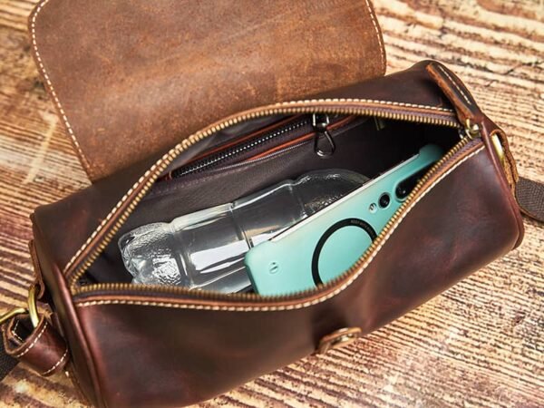 Mini Cylinder Leather Shoulder Bag - Image 13