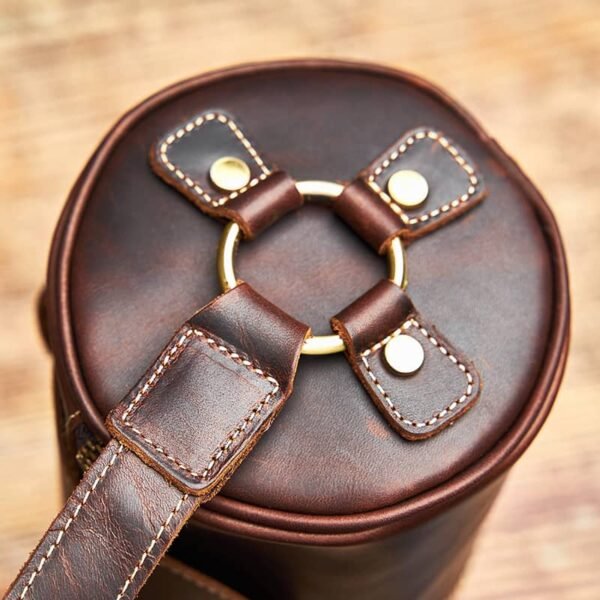 Mini Cylinder Leather Shoulder Bag - Image 9