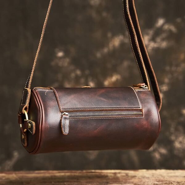 Mini Cylinder Leather Shoulder Bag - Image 6