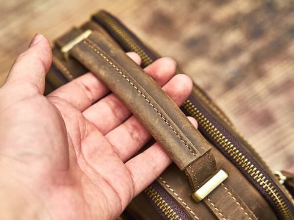 Classic Vertical Leather Messenger Bag - Image 10