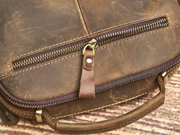 Classic Vertical Leather Messenger Bag - Image 12